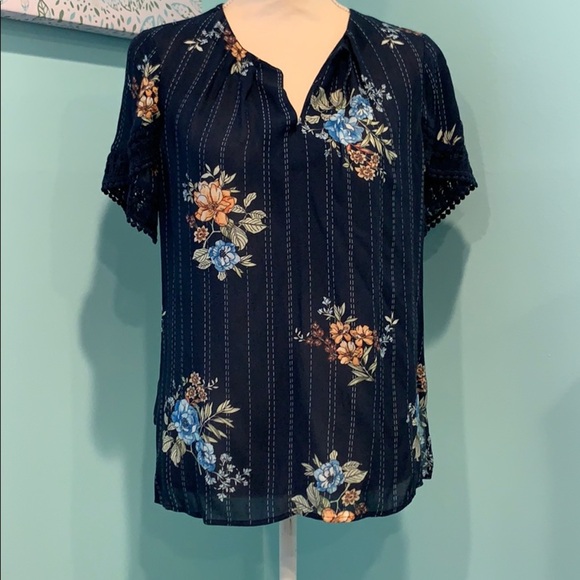 Floral/Striped Blouse - Picture 1 of 3